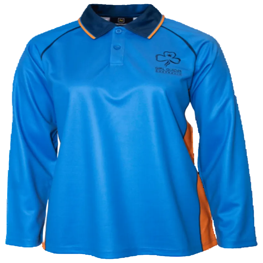 Youth Polo Blue & Orange - Long Sleeve