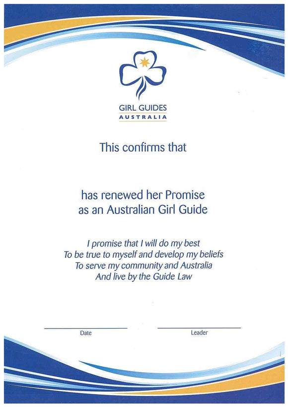 Promise Certificate: Promise Renewal