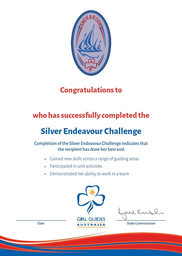 Silver Endeavour Certificate